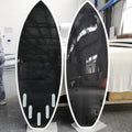 Carbon fiber wakesurf and skimboard with fin