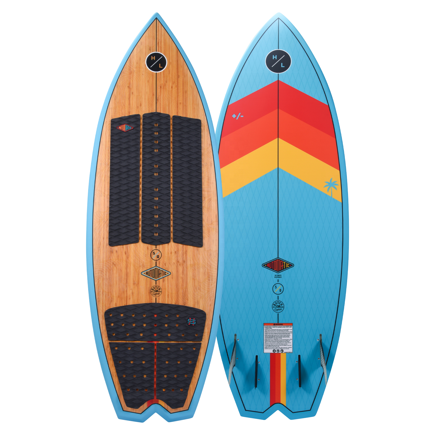 Wooden veneer epoxy wakesurf board