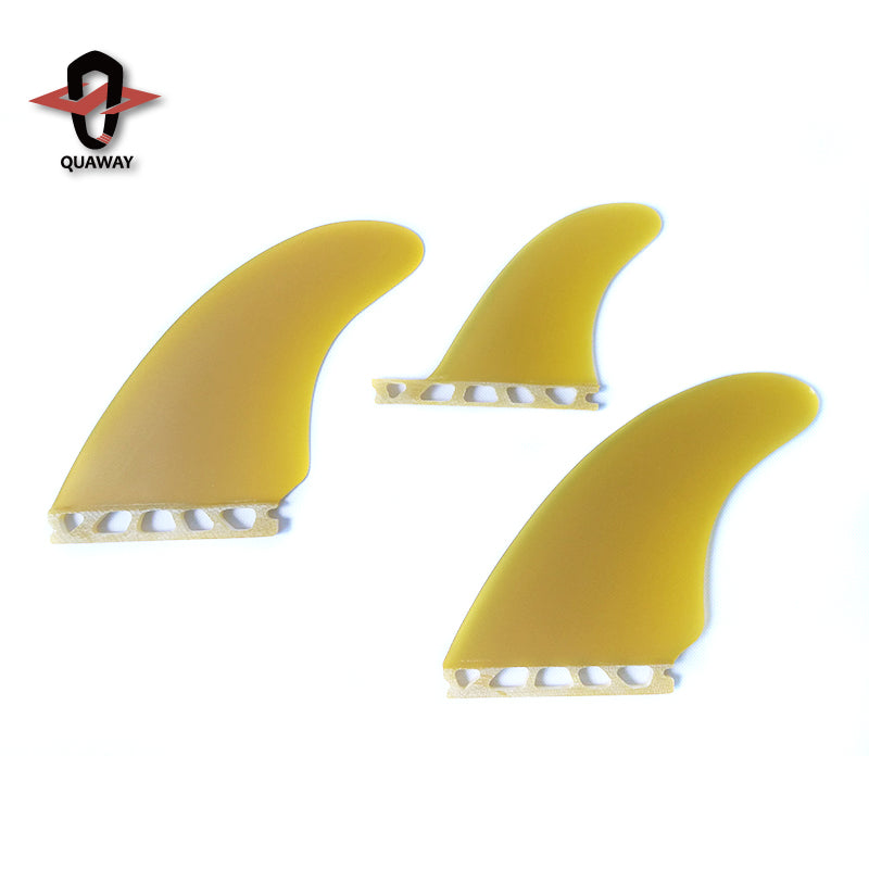 Fiberglass surfboard tri fin set